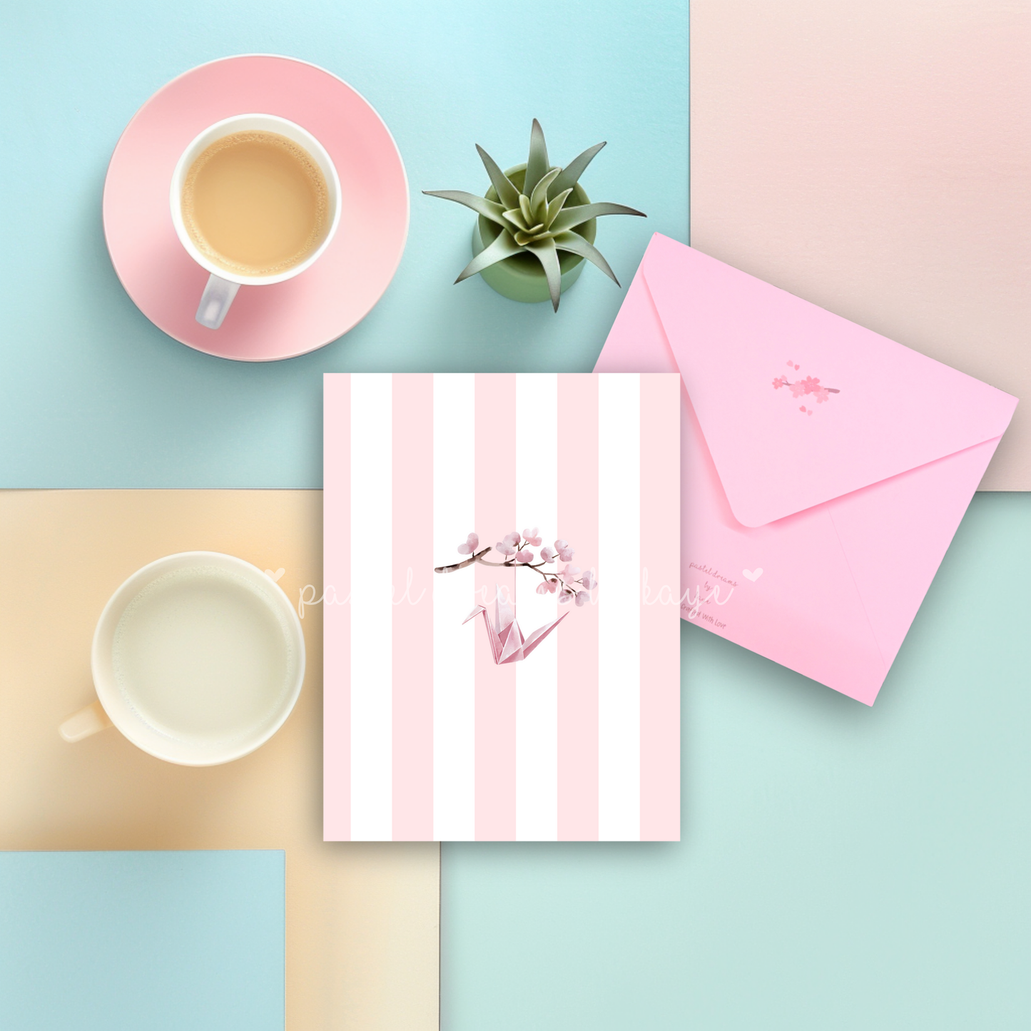 Sakura Paper Crane Series: Greeting Card