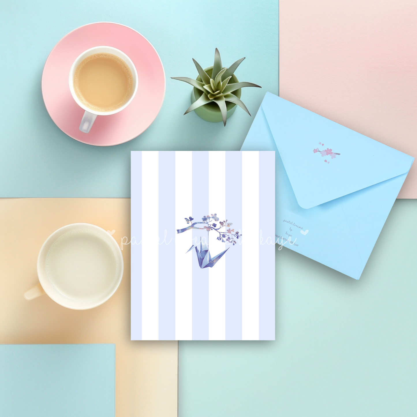 Sakura Paper Crane Series: Greeting Card