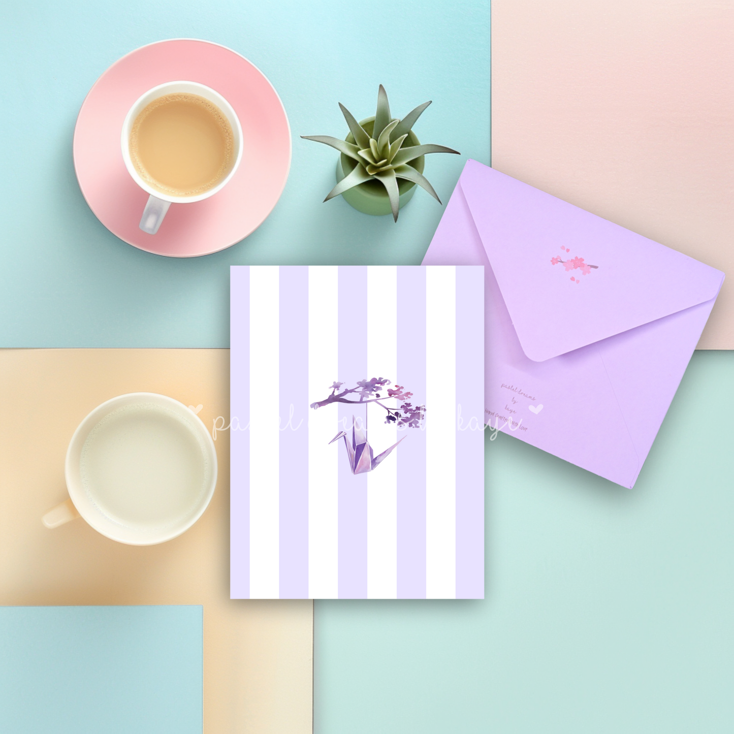 Sakura Paper Crane Series: Greeting Card