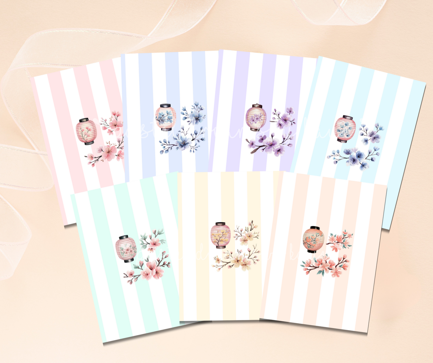 Sakura Paper Lantern Series: Greeting Card