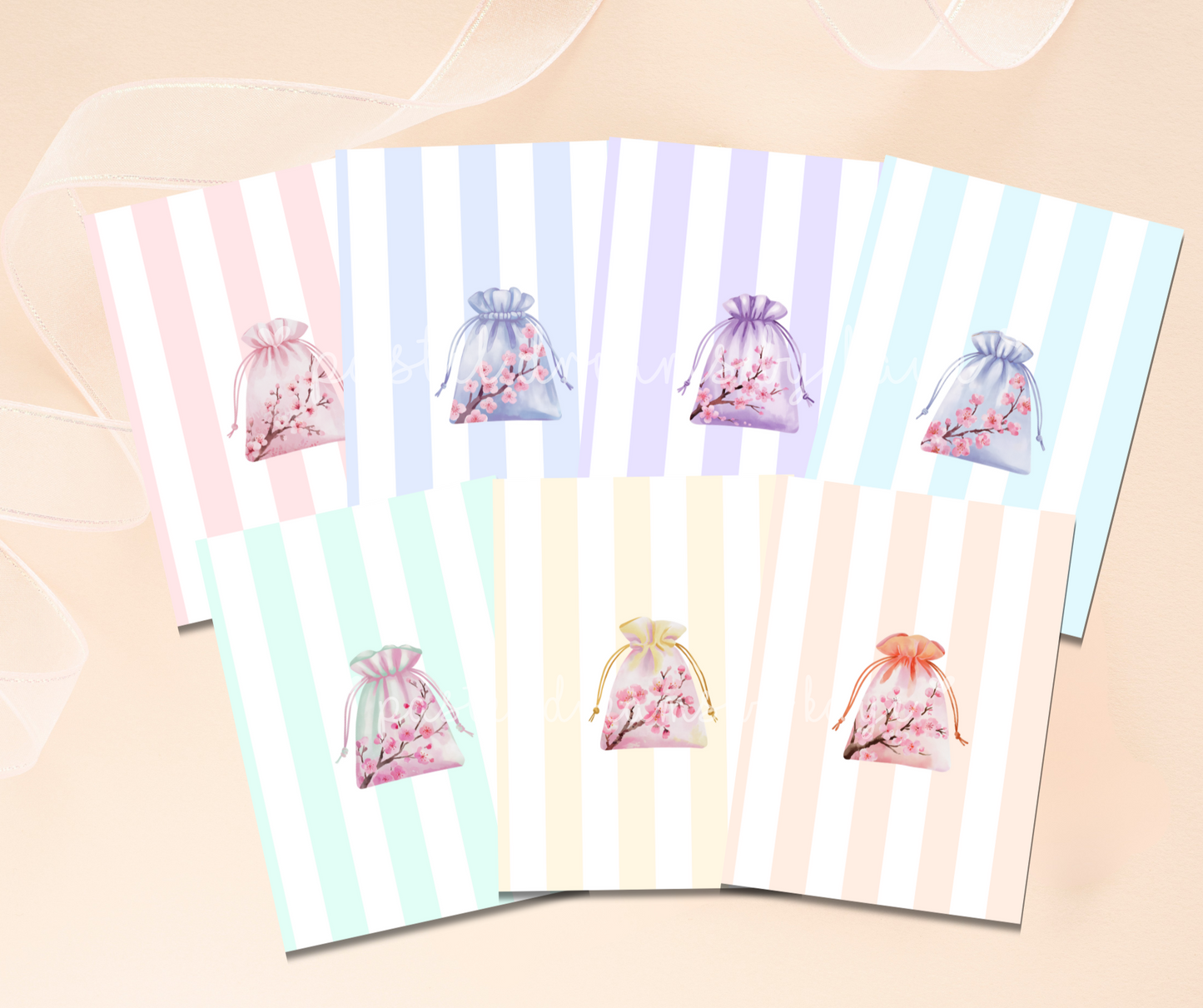 Sakura Kinchaku Pouch Series: Greeting Card