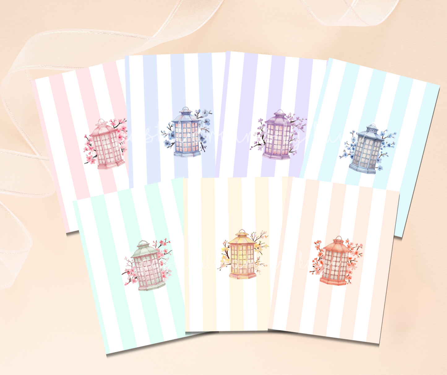 Sakura Lantern Series: Greeting Card