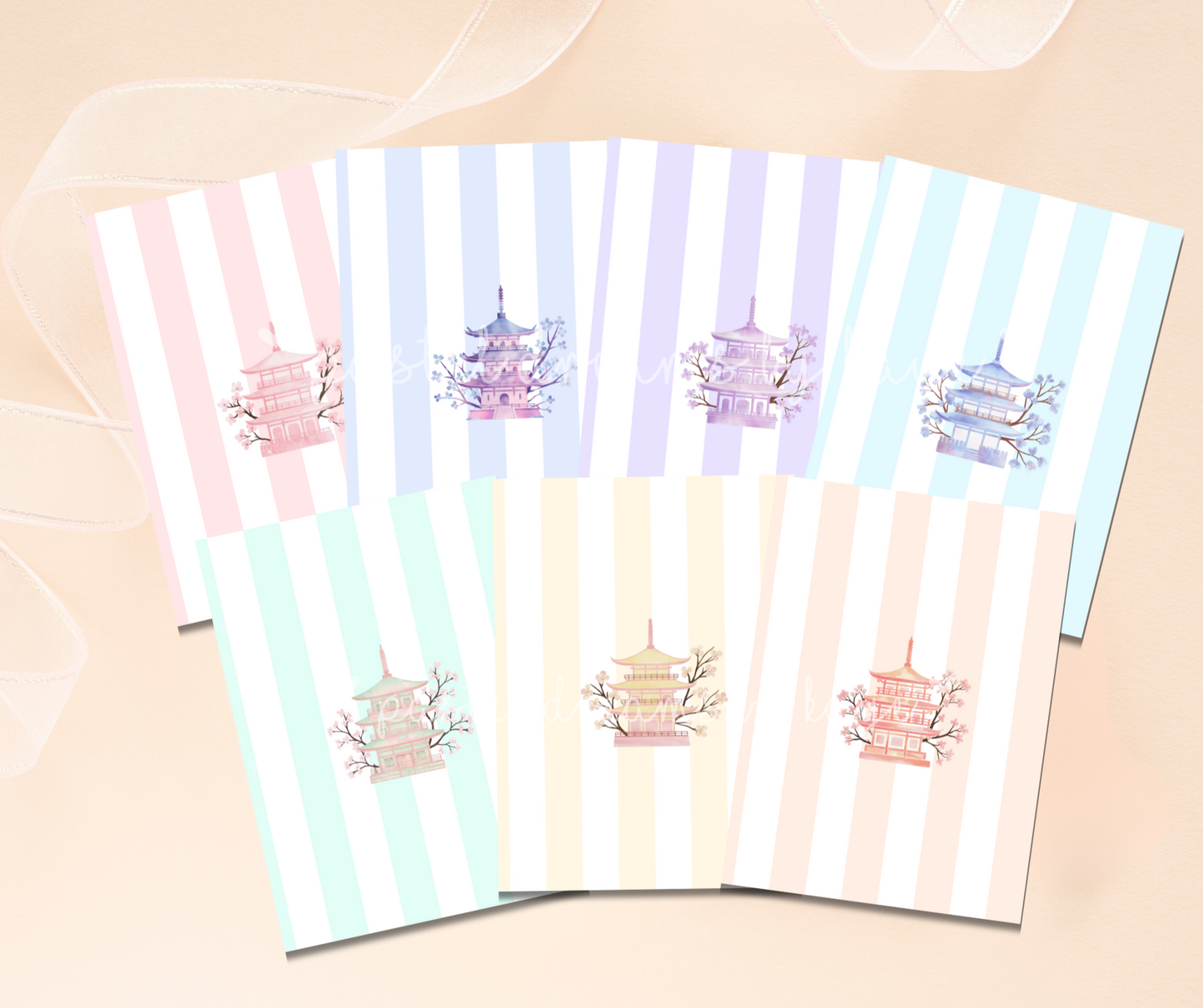 Sakura Pagoda Series: Greeting Card