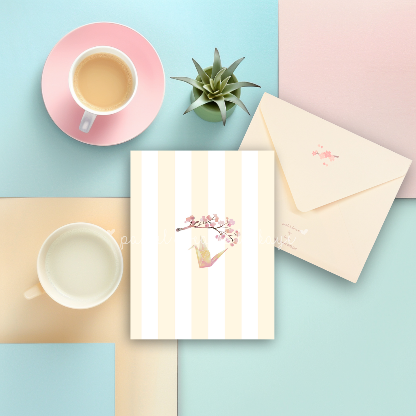 Sakura Paper Crane Series: Greeting Card