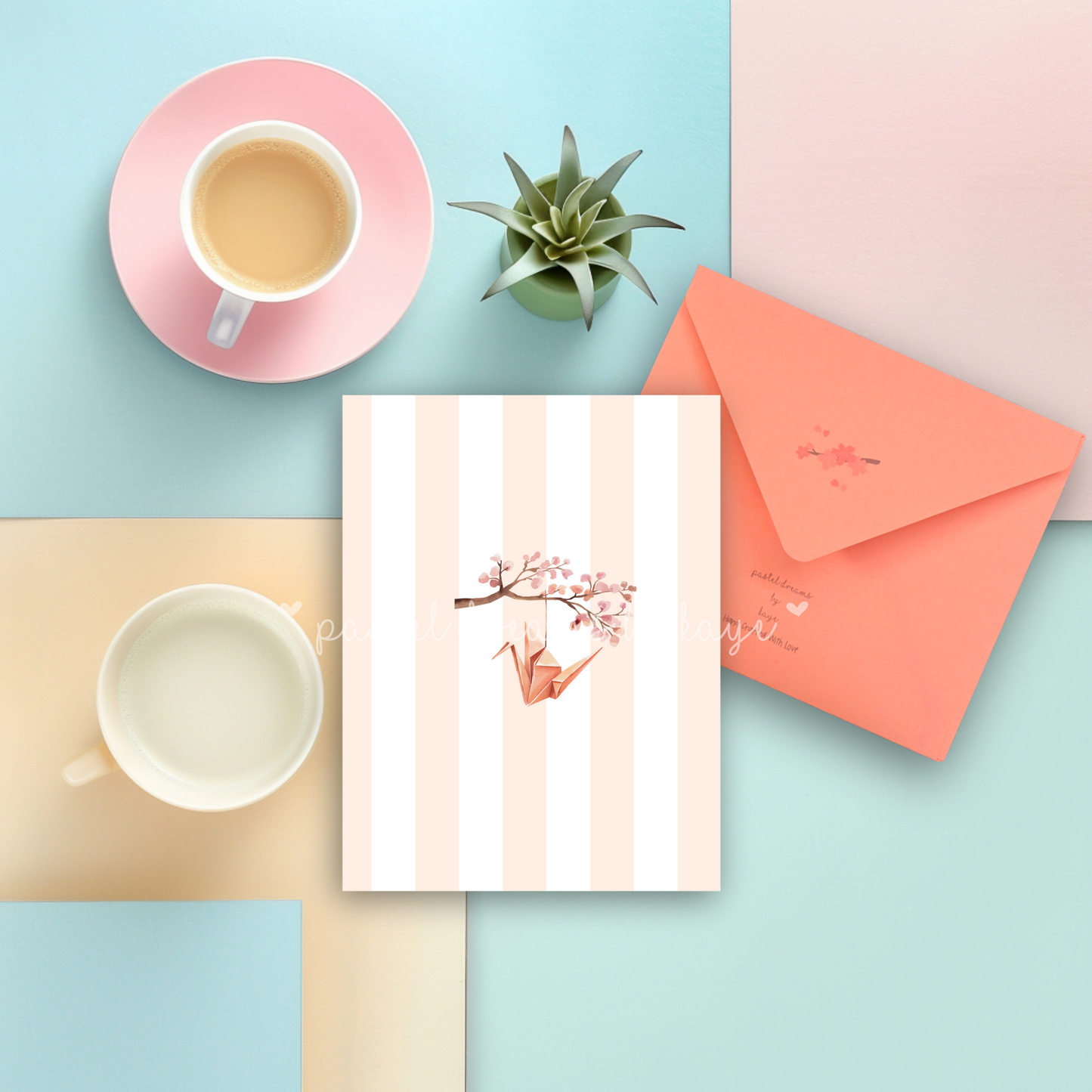 Sakura Paper Crane Series: Greeting Card