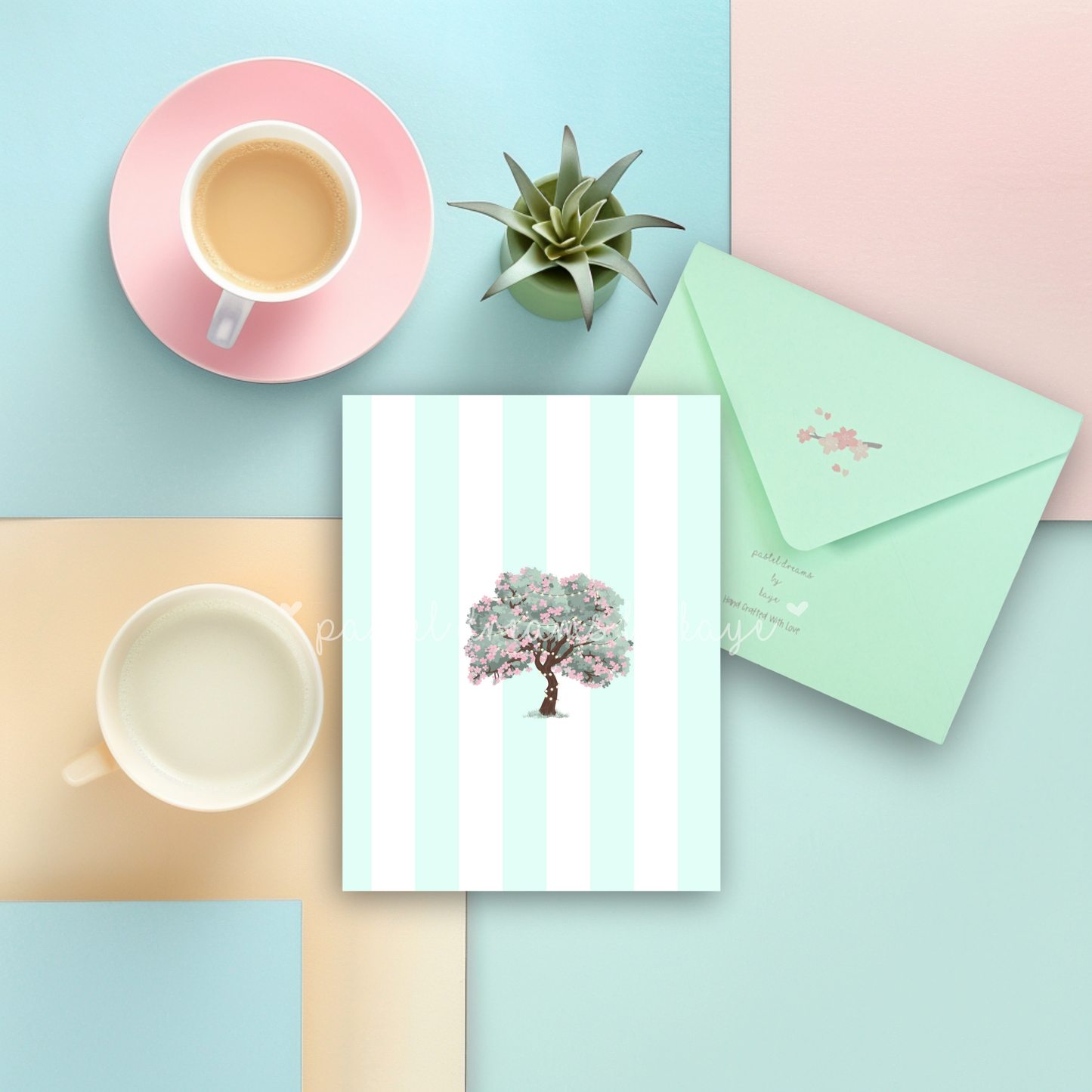 Sakura Tree String Lights Series: Greeting Card