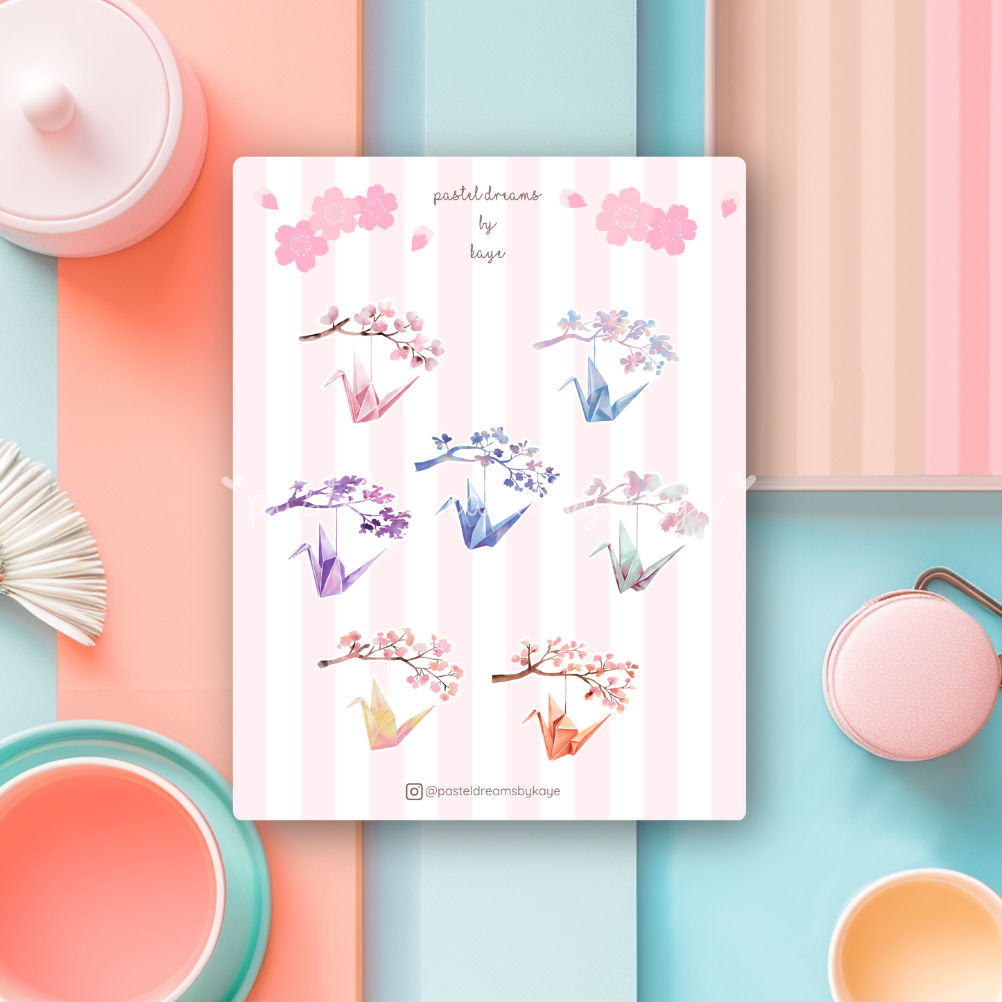 Sakura Paper Crane Series: Sticker Sheet