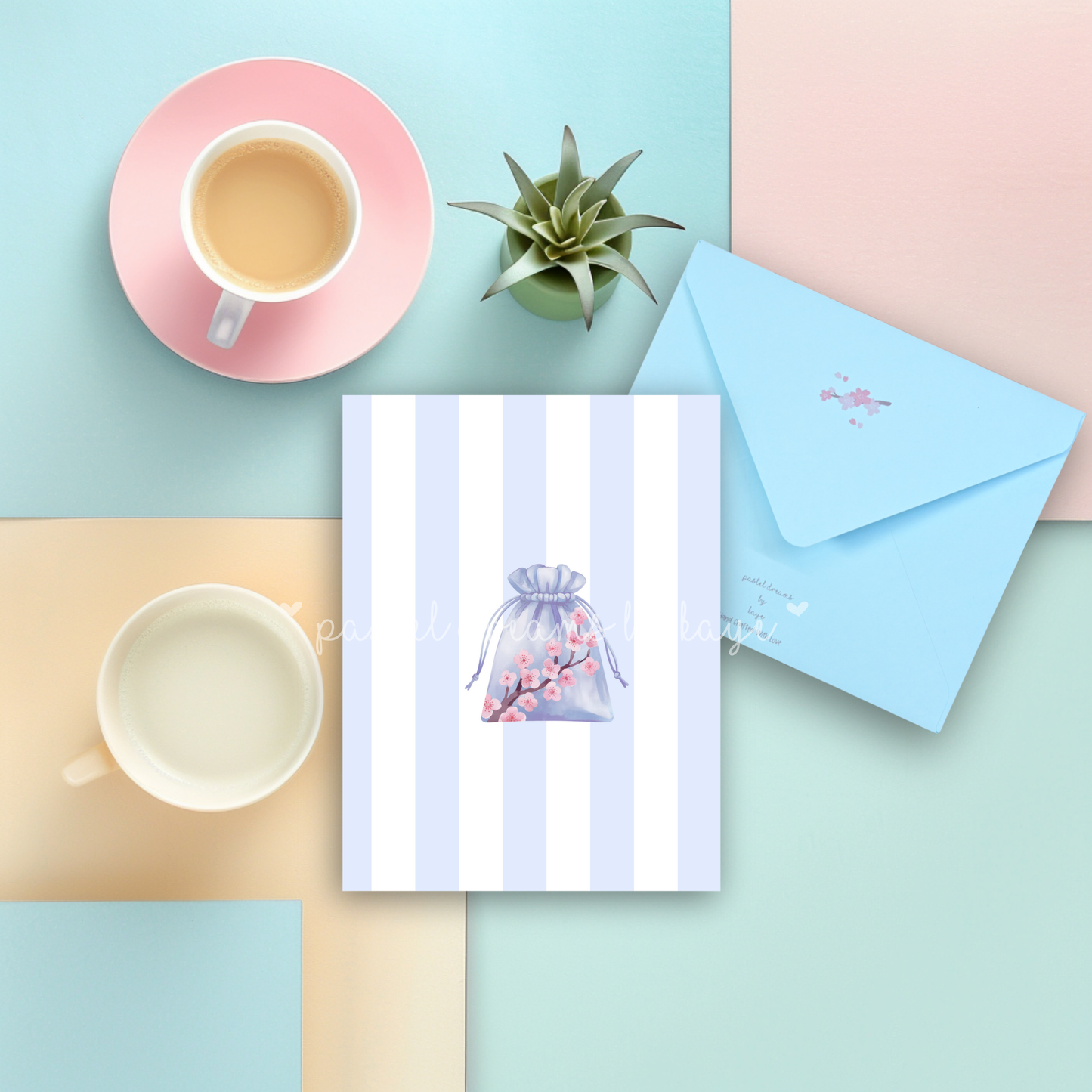 Sakura Kinchaku Pouch Series: Greeting Card