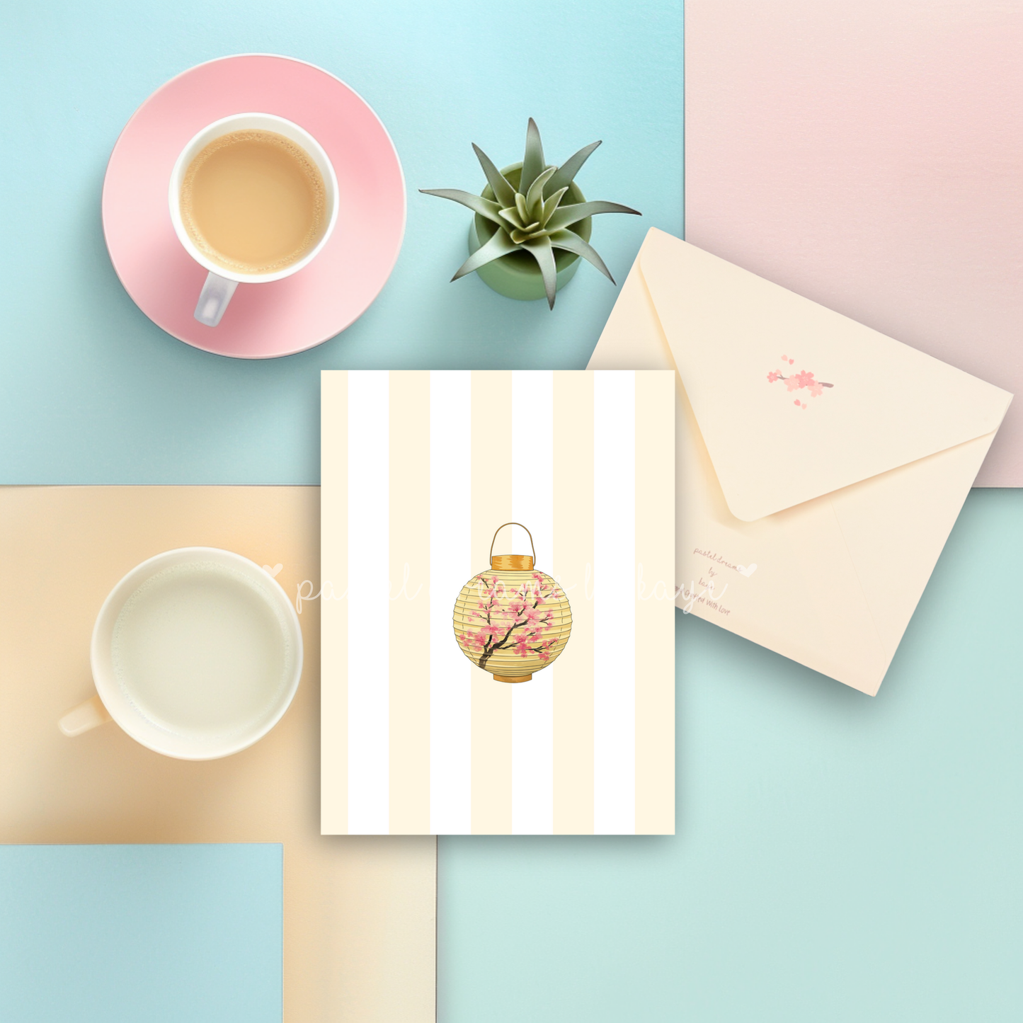 Sakura Round Lantern Series: Greeting Card